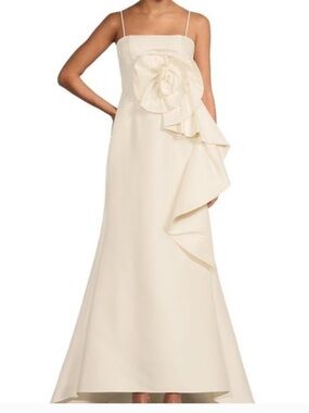 FLAW Marchesa Muse Ivory Rosette Gown Size 0 NWT Bridal Project Dress Re-Dye